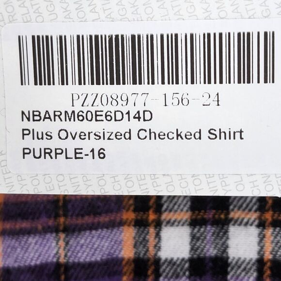 Boohoo Women's Plus Oversized Checked Button-Down Shirt - 12 - Picture 7 of 7